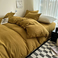 Quilted gray cotton bedding set bedroom duvet cover