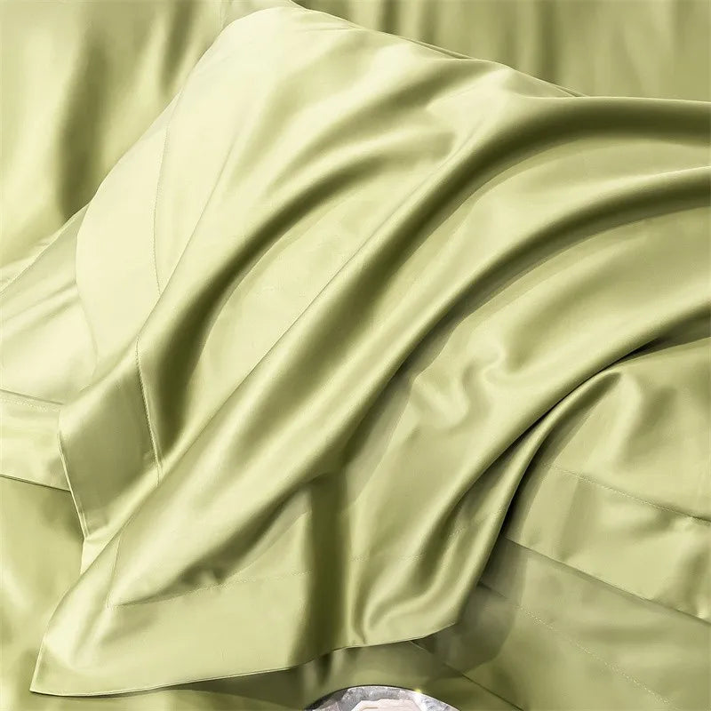 Sage green satin 1000tc duvet cover bedroom bedding set
