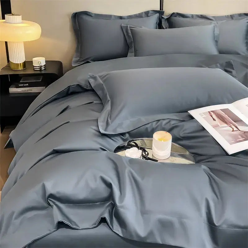 Sage green satin 1000tc duvet cover bedroom bedding set