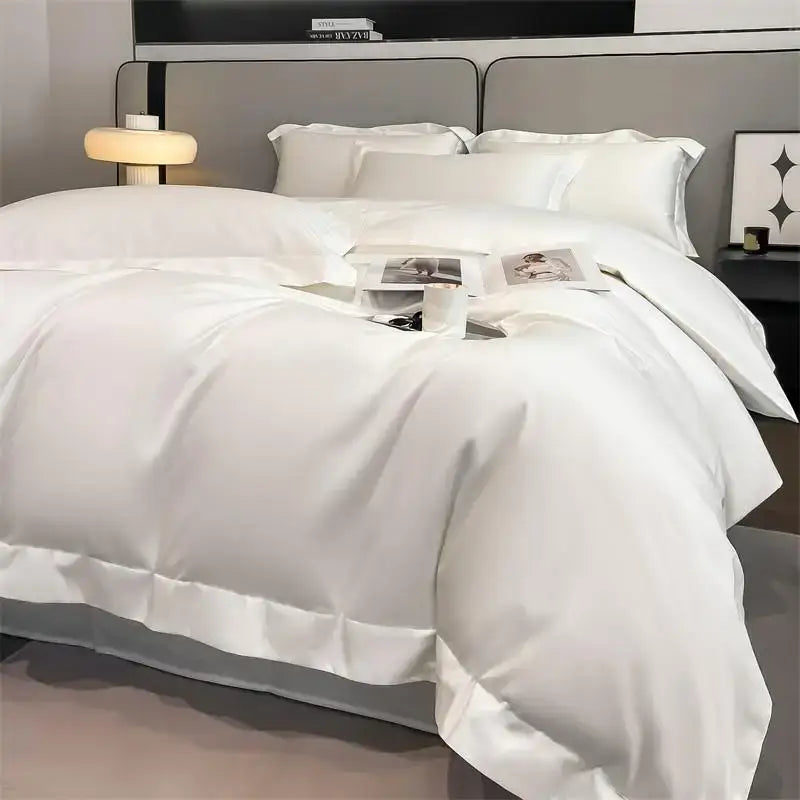 Lavender satin duvet cover set bedroom egyptian cotton bedding