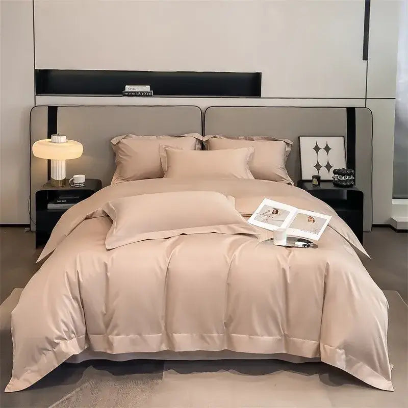 Lavender satin duvet cover set bedroom egyptian cotton bedding