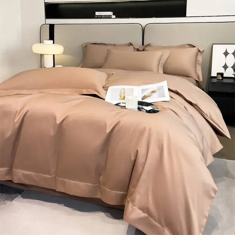 Lavender satin duvet cover set bedroom egyptian cotton bedding