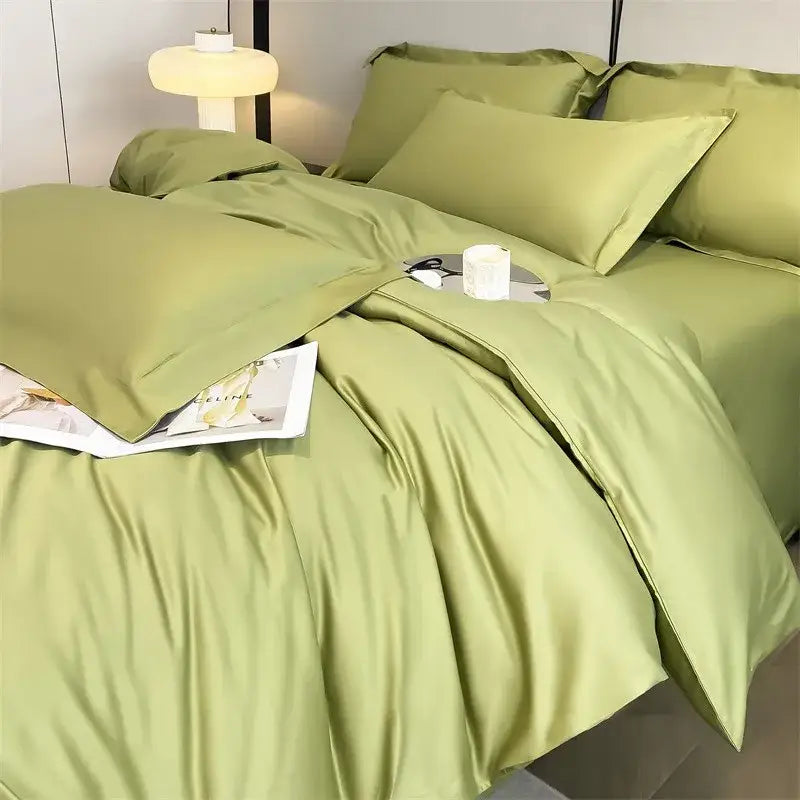 Lavender satin duvet cover set bedroom egyptian cotton bedding