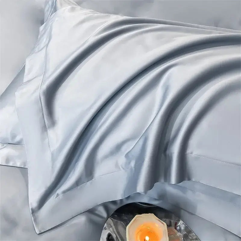 Lavender satin duvet cover set bedroom egyptian cotton bedding