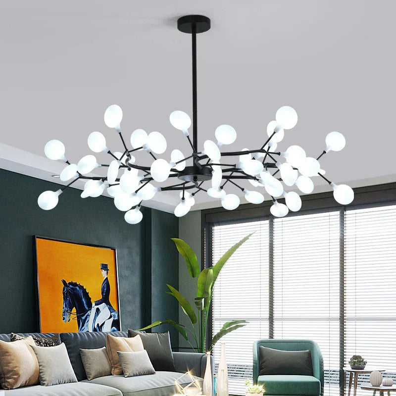 Modern nordic luxurious golden led chandelier dining room globe light