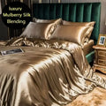 Luxurious gold mulberry silk bedding set for bedroom duvet cover