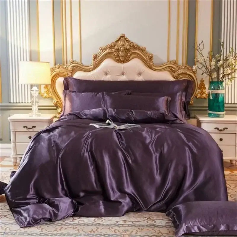 Lavender mulberry silk bedding set – bedroom duvet cover