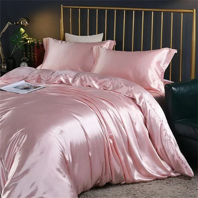 Luxurious gold mulberry silk bedding set bedroom duvet cover