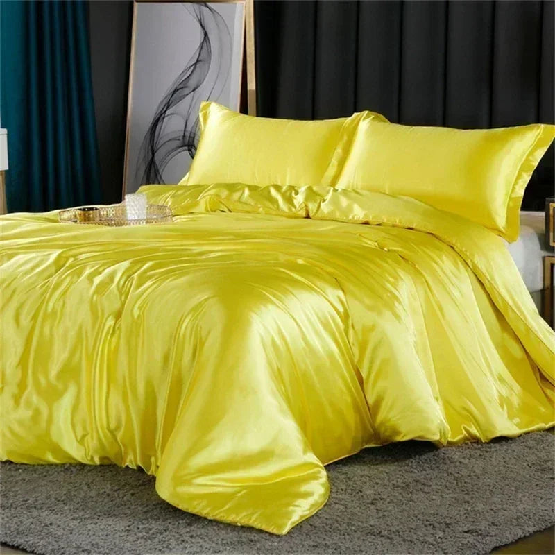 Luxurious purple mulberry silk bedding set bedroom duvet cover