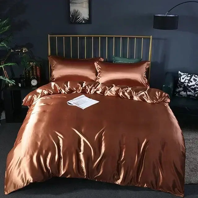 Luxurious gold mulberry silk bedding set bedroom duvet cover