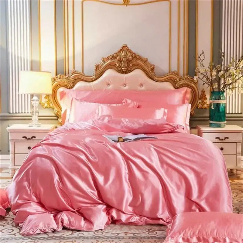Luxurious gold mulberry silk bedding set bedroom duvet cover