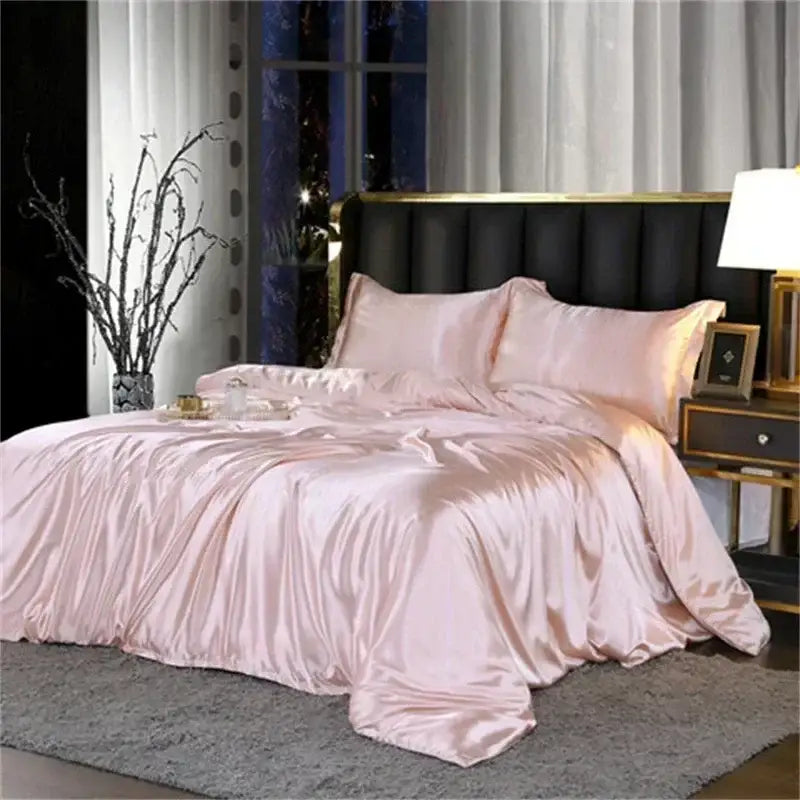 Luxurious purple mulberry silk bedding set for bedroom comfort