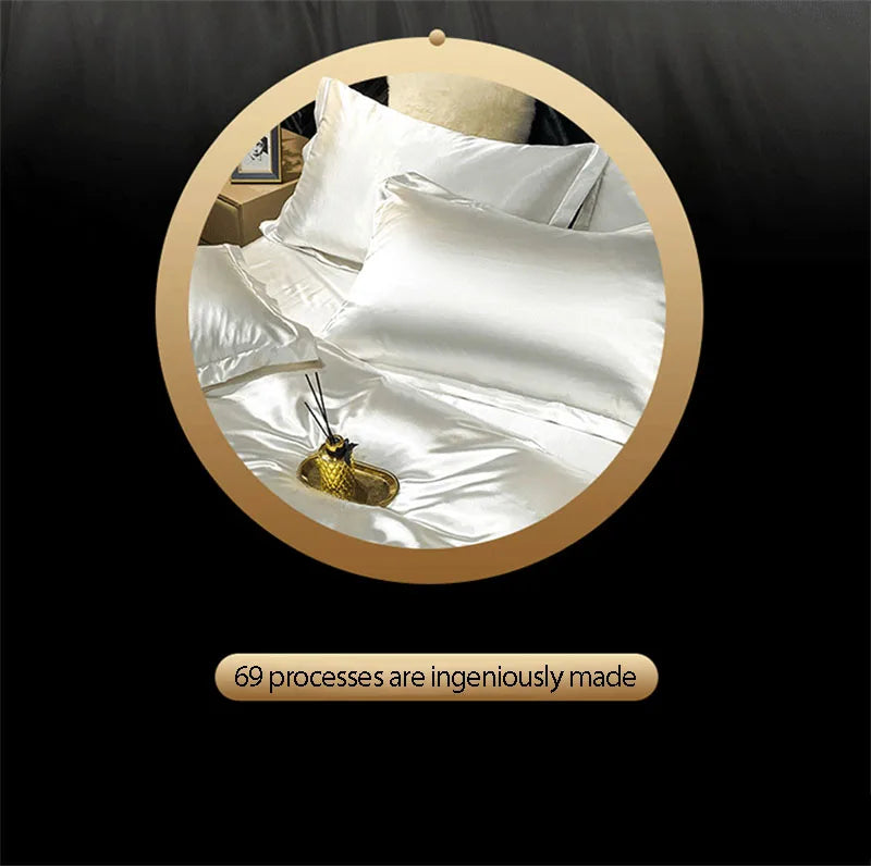 Luxurious dark green mulberry silk bedding set bedroom duvet cover