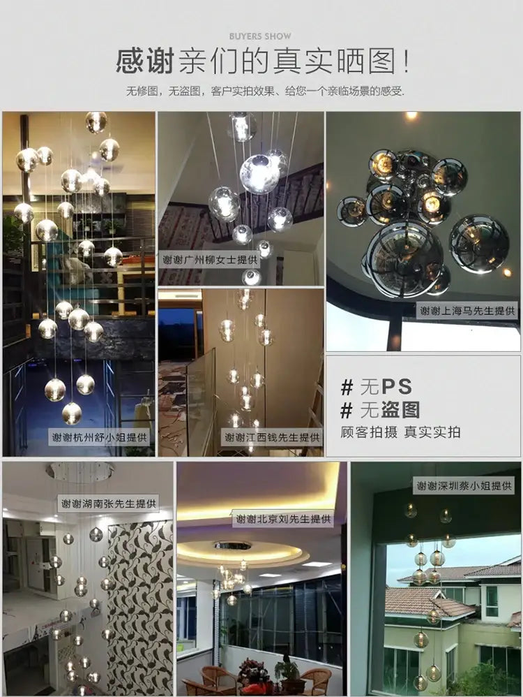 Modern loft dark & amber glass spiral chandelier dining room pendant