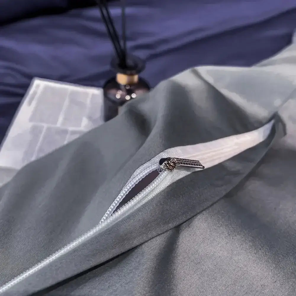 Luxurious navy & gold egyptian cotton duvet cover bedding set bedroom