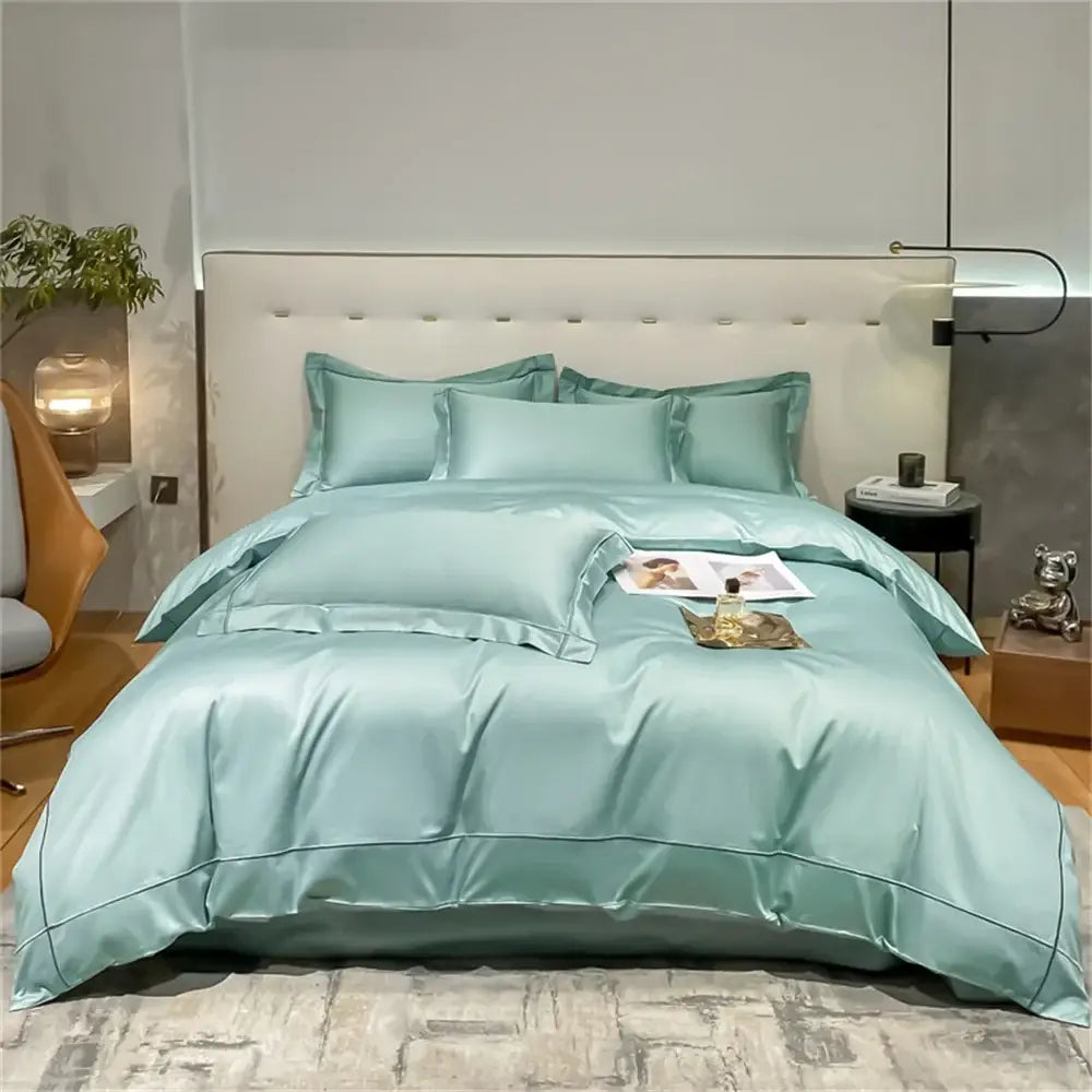 Luxurious navy & gold egyptian cotton duvet cover bedding set bedroom