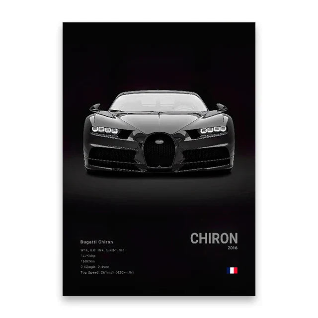Luxury black car canvas art print living room home decor