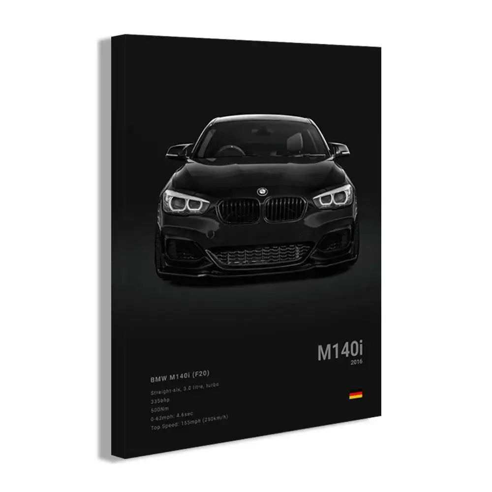 Luxury black car canvas art print living room home decor