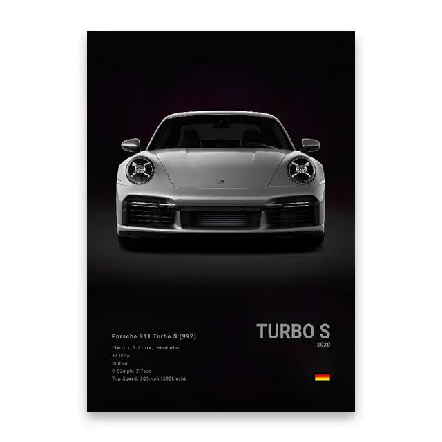 Luxury black car canvas art print living room home decor