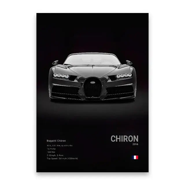 Luxury black glossy cars canvas wall art for living room