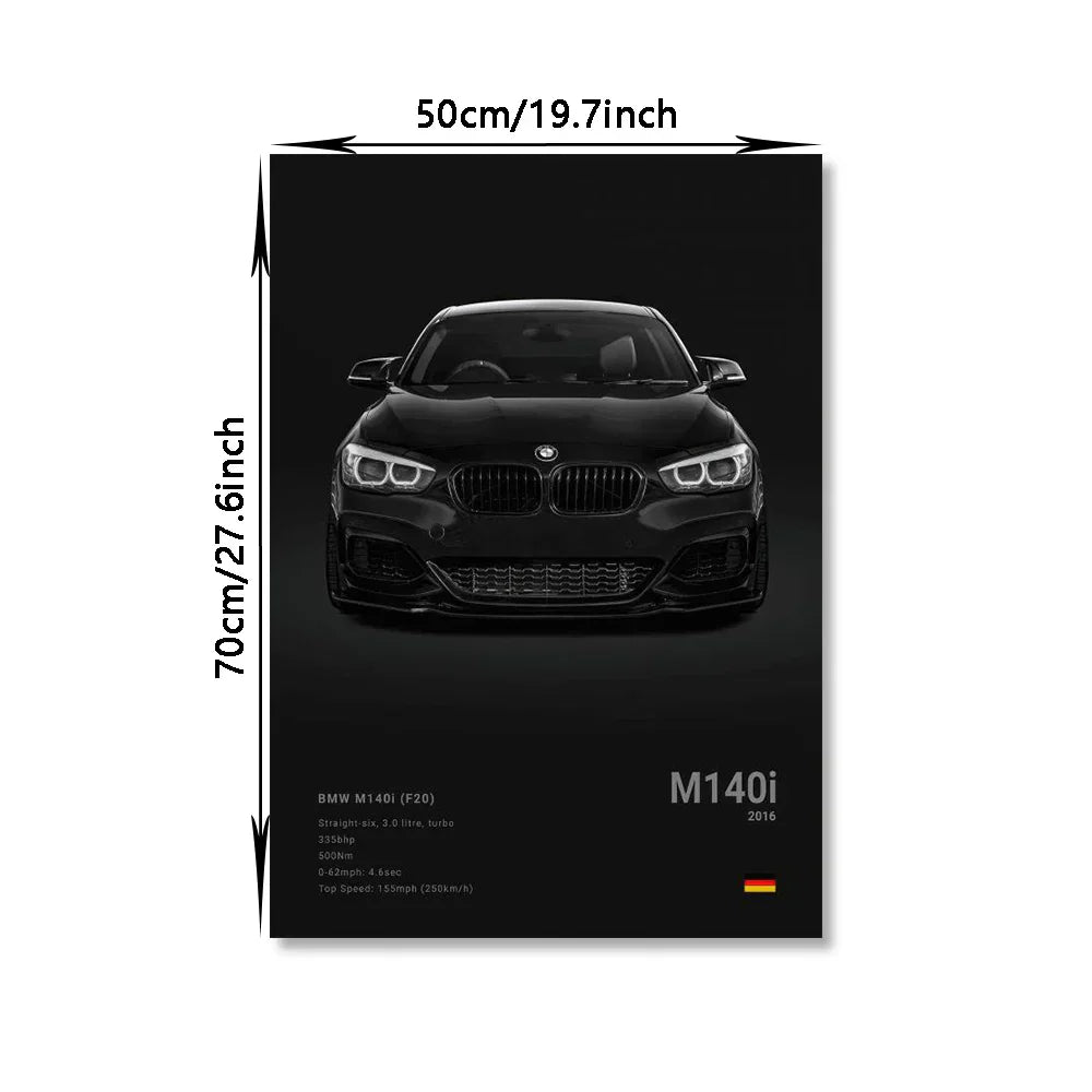 Modern silver cars canvas wall art – living room technical poster