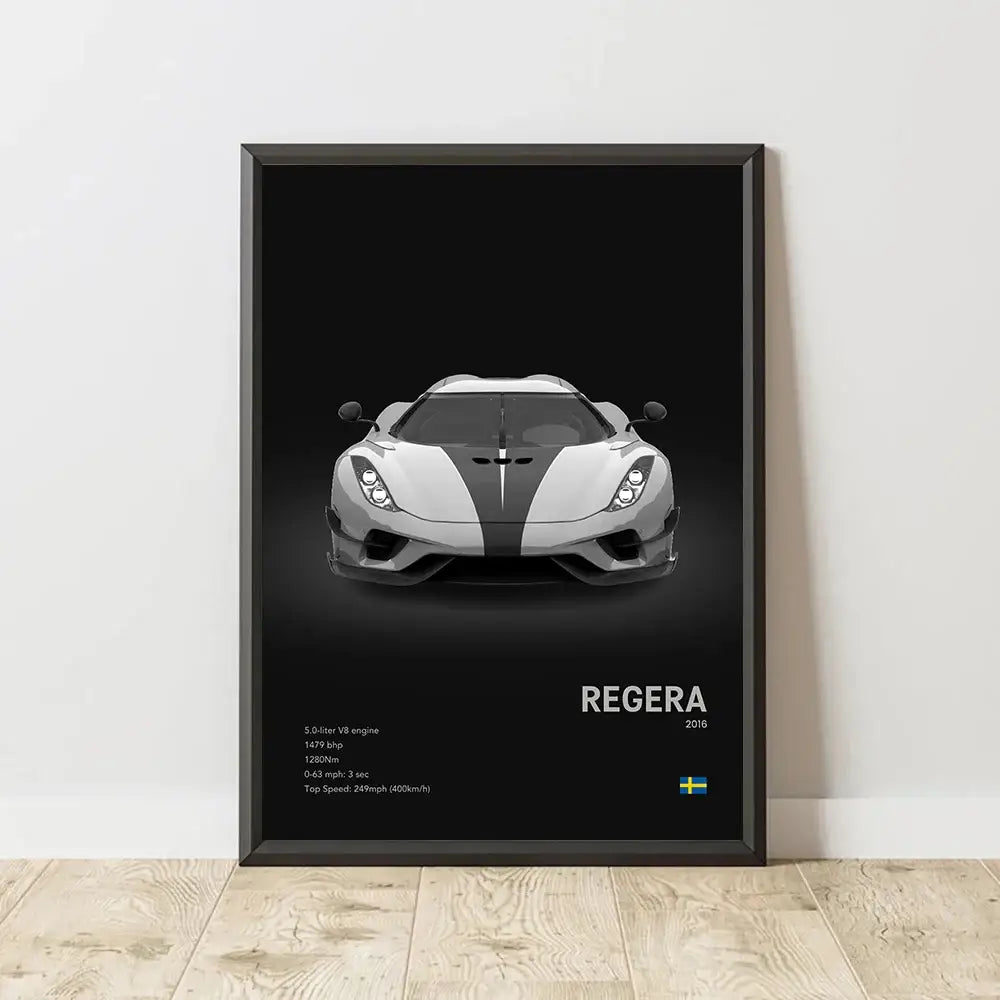 Modern monochrome hypercar canvas wall art living room decor