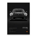 Modern black sports car wall art print living room decor