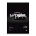 Modern white sports car canvas wall art living room decor