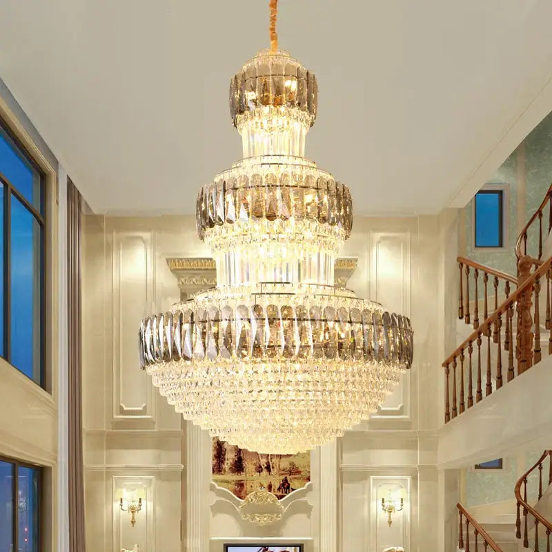 Decorbites luxury crystal chandelier gold dining room multi tiered