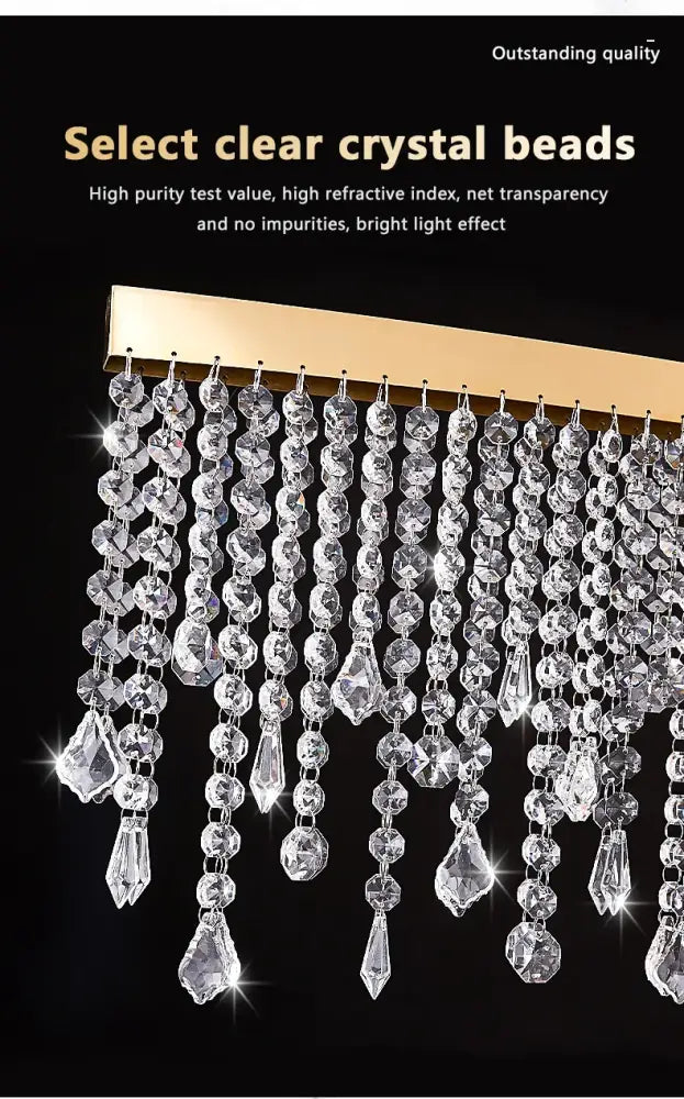 Luxury gold circular crystal chandelier dining room pendant light