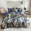 Botanical flamingo leaf egyptian cotton duvet cover bedroom set