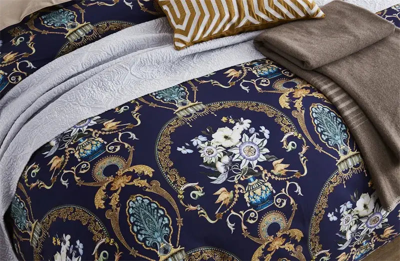 Mauve floral egyptian cotton duvet cover bedroom bedding set