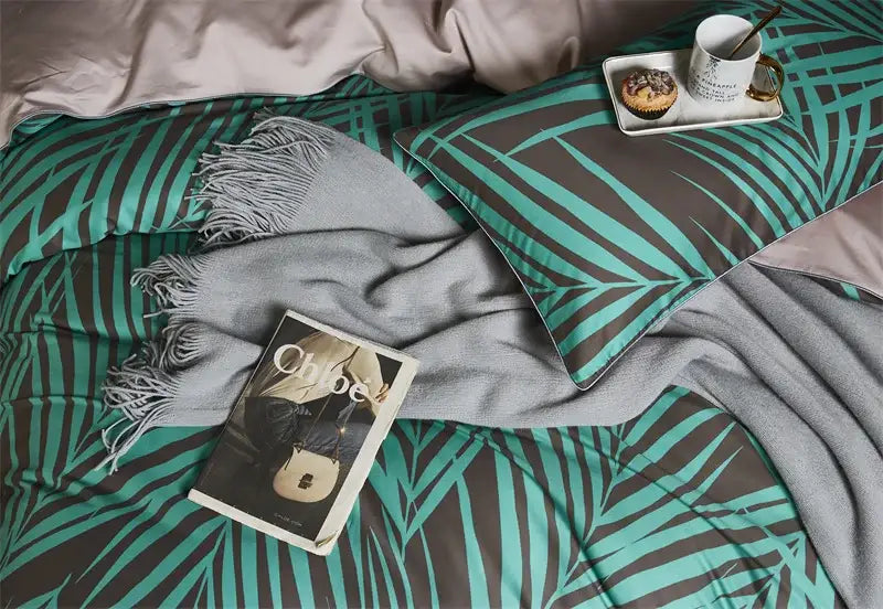 Luxury floral white egyptian cotton duvet cover bedroom set
