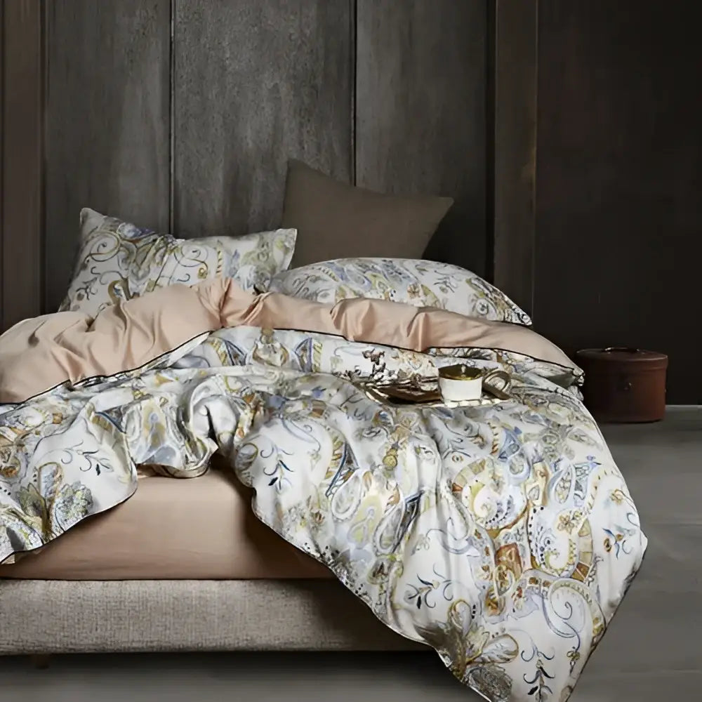 Navy blue feather egyptian cotton duvet cover set bedroom bedding