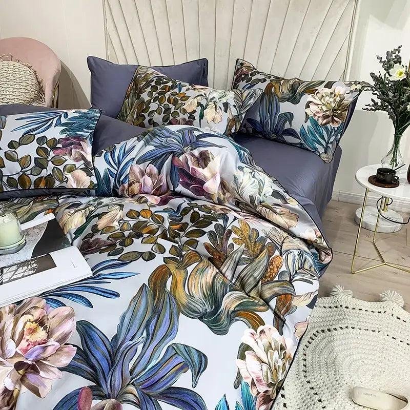 Pastel marine egyptian cotton duvet cover set bedroom bedding