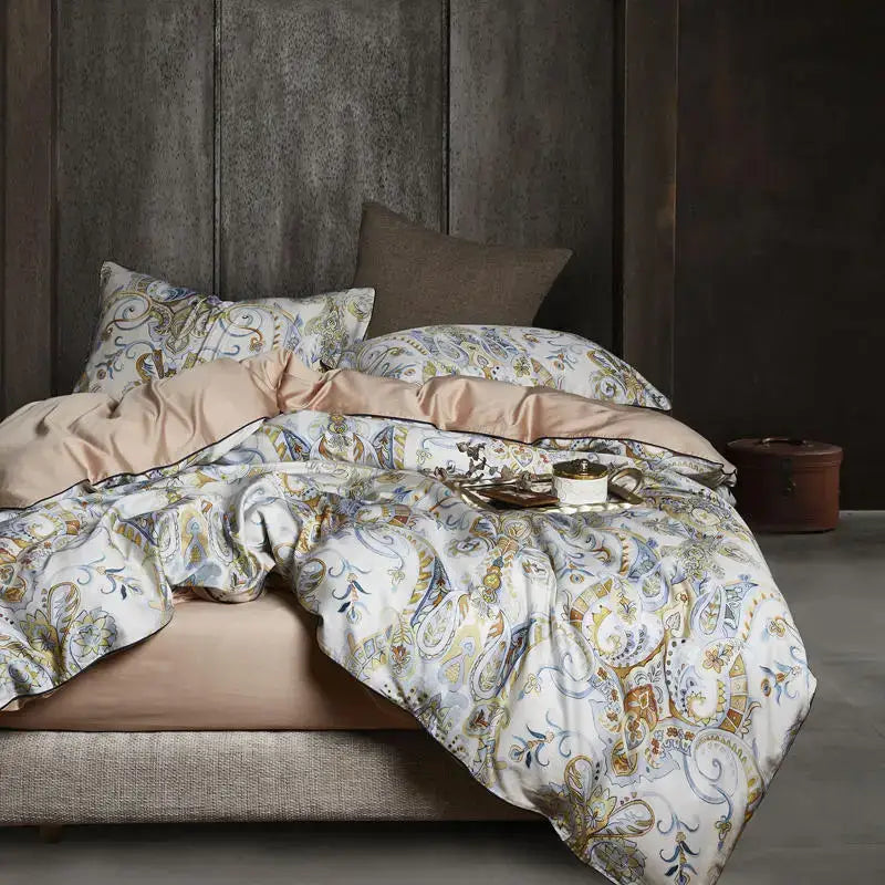 Navy blue egyptian cotton feather duvet cover bedroom bedding set
