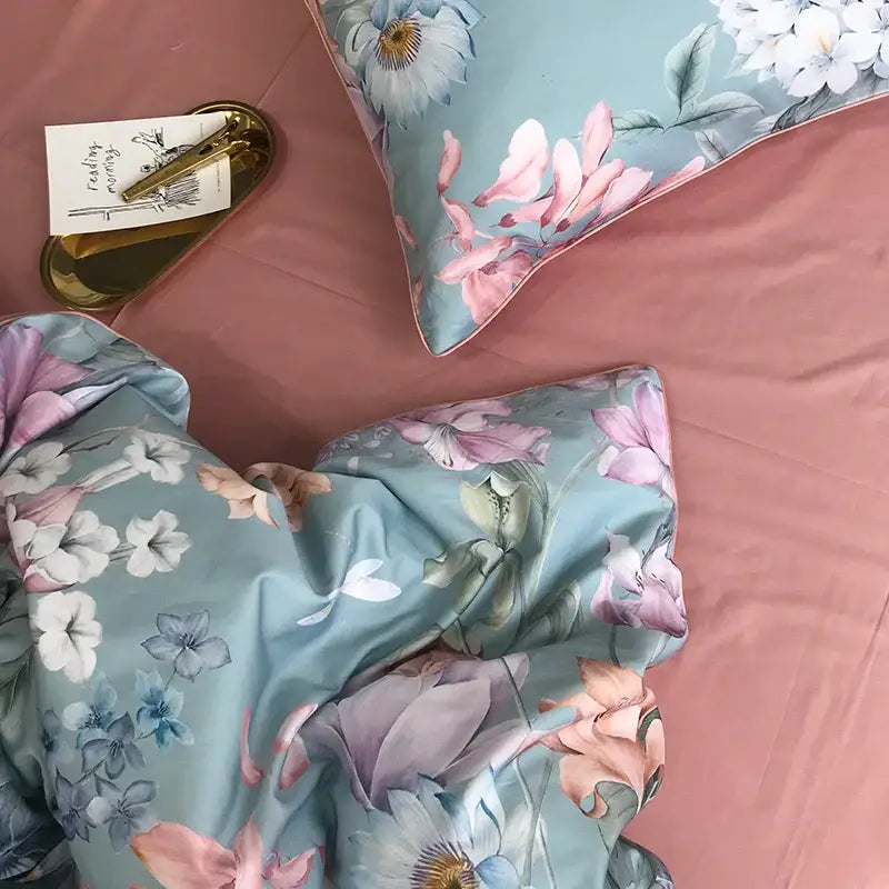 Pastel marine egyptian cotton duvet cover set bedroom bedding