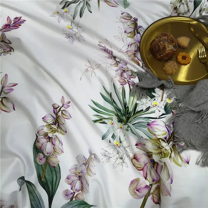 Luxury teal & pink egyptian cotton duvet cover bedroom bedding set