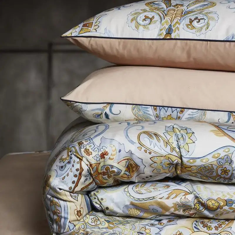 Luxury egyptian cotton flamingo leaf duvet cover bedroom set