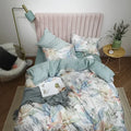 Luxury egyptian cotton flamingo leaf duvet cover bedroom set