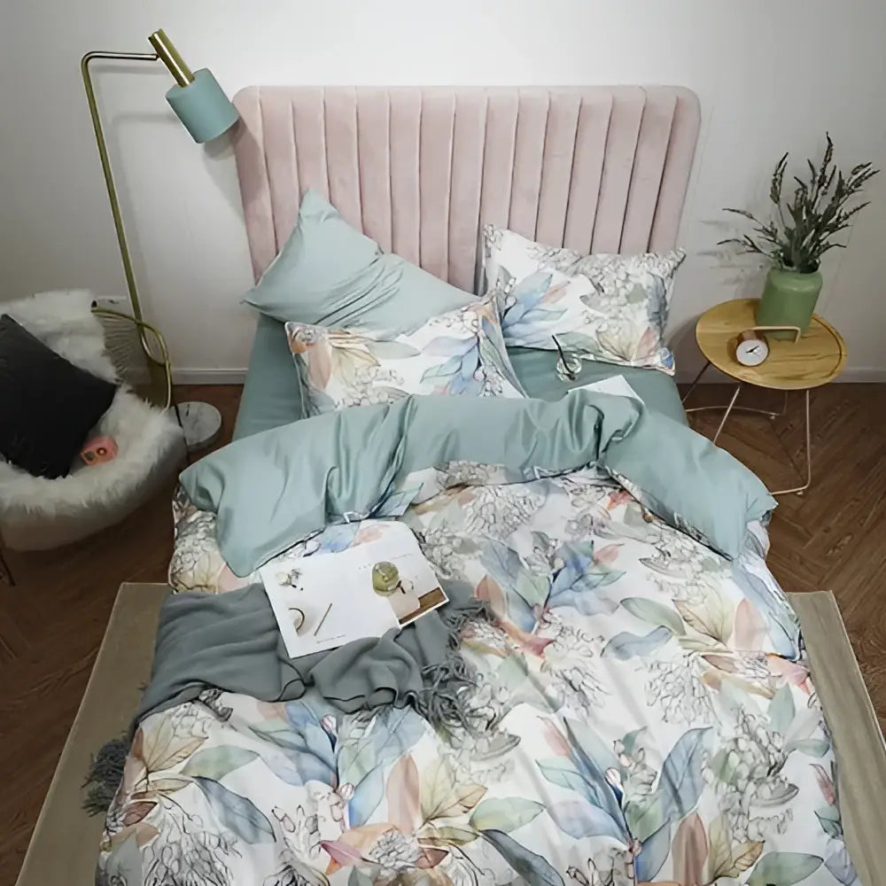 Luxury black & gold leaf duvet cover set – bedroom king size bedding