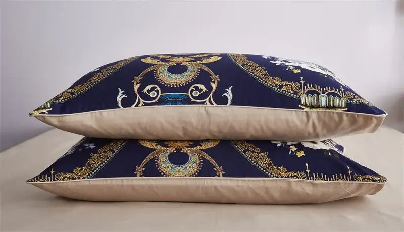 Luxury flamingo leaf gray satin duvet cover bedroom set 3 pieces