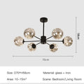 Modern black glass ball chandelier – living room remote control light