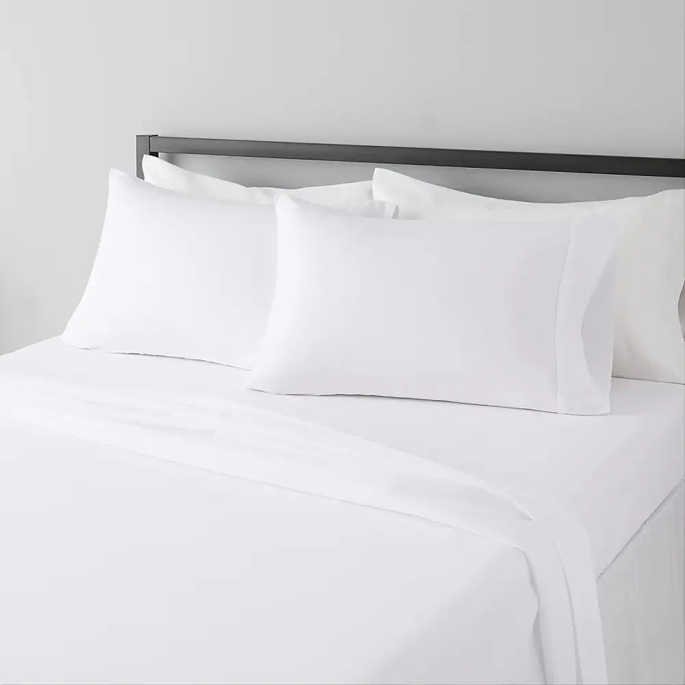 Gray satin luxury bed sheet set with pillowcases bedroom cooling