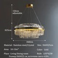 Modern gold luxury led crystal chandelier dining room light