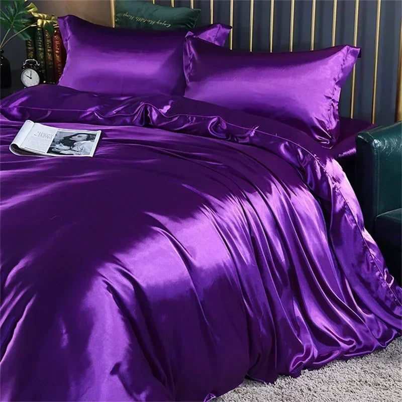 Luxury emerald green mulberry silk bedding set bedroom duvet cover