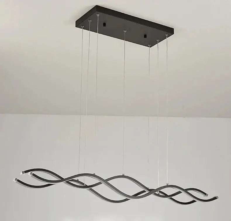 Modern white wavy led pendant light luxury nordic chandeliers dining room