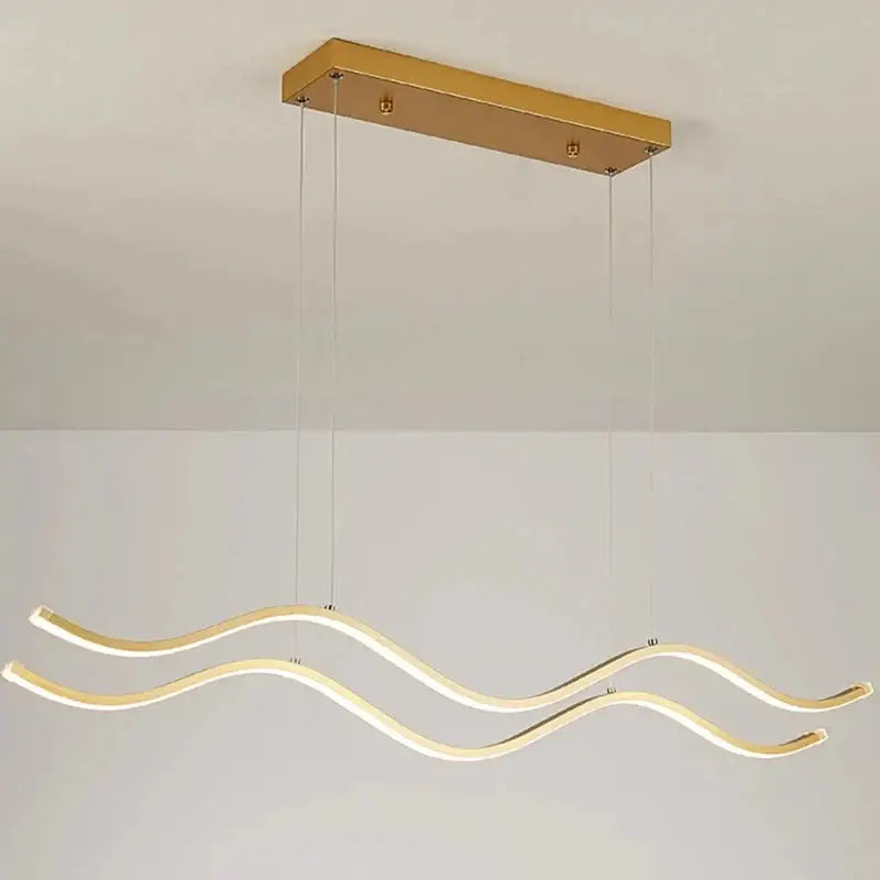 Modern white wavy led pendant light luxury nordic chandeliers dining room