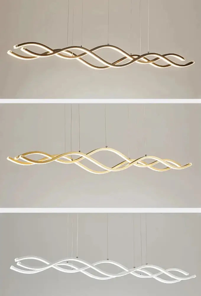 Modern white wavy led pendant light luxury nordic chandeliers dining room