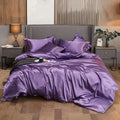 Luxury purple rayon satin bedding set with duvet cover bedroom